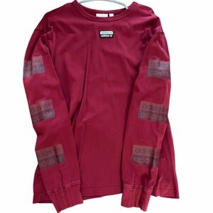 adidas Men's Red Long Sleeve Tee